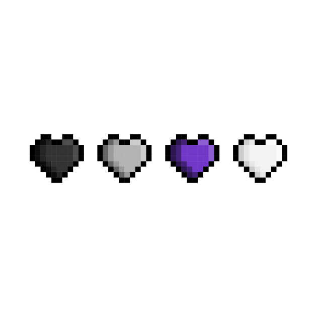 Asexual Pixel Hearts by traditionation