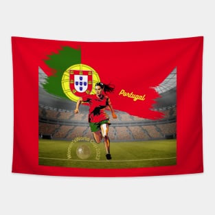 Portugal Football Shirt, Unisex T-Shirt, Women’s World Cup, soccer t-shirts, football shirts, women’s football, Portugal national football Tapestry