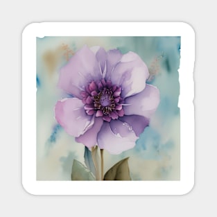 Large Purple Watercolour Flower Magnet
