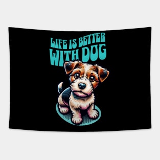 Life is Better with Dog Tapestry