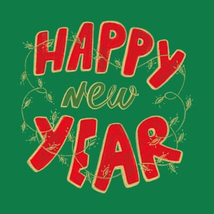 Happy New Year lettering T-Shirt