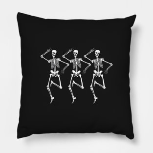 Three dancing skeletons Pillow