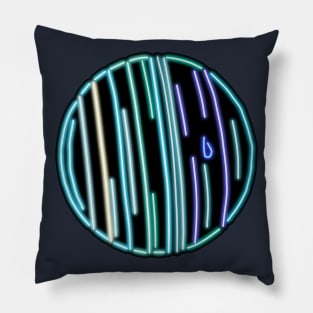 Electric Solar System Neon Uranus Top Left Pillow