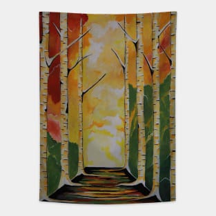 MEET Me By The Birch Trees Acrylic Painting Tapestry