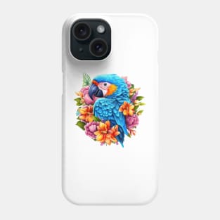 Floral Parrot Portrait #1 Phone Case