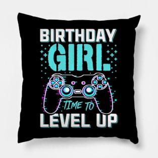 Birthday  For Girl Time to Level Up Cool Video Game Pillow