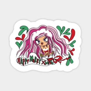 Little girl Christmas day surprise Magnet