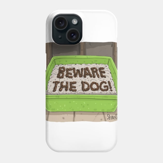 “BEWARE THE DOG” LITTER BOX Phone Case by macccc8