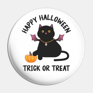 Black cat halloween Pin