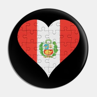 Peruvian Jigsaw Puzzle Heart Design - Gift for Peruvian With Peru Roots Pin