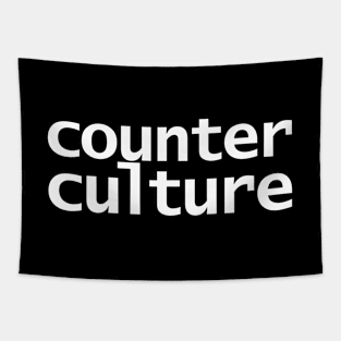 Counterculture Minimal Typography White Text Tapestry