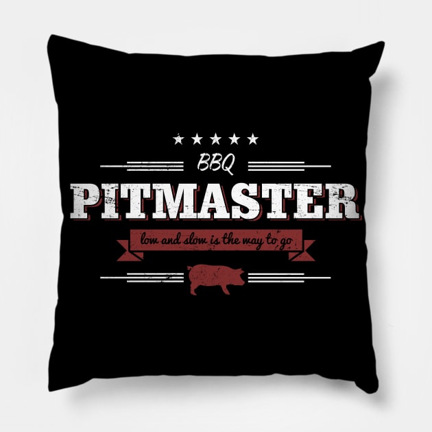 BBQ Pitmaster Low and Slow is the Way To Go Funny Pillow by APSketches