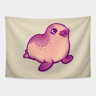 Warm Pink Baby Ringed Seal the Animal Tapestry