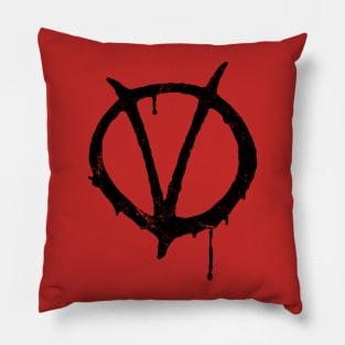 V for Vendetta Symbol Vintage Pillow