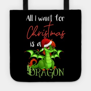 Cute Anime Christmas Dragon TShirt - All I Want For Christmas is a Dragon Tote