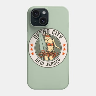 Vintage Surfing Badge for Ocean City, New Jersey Phone Case