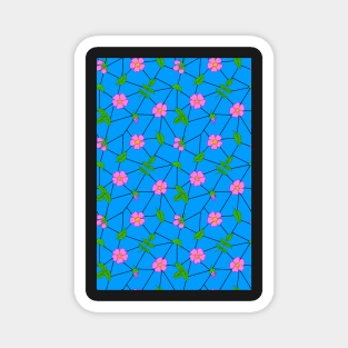 geometric floral quilt Magnet