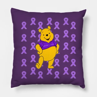 Bear with IBD Awareness shirt and ribbons Pillow