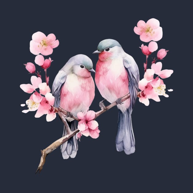 Birds on a Cherry Branch by ArtVault23