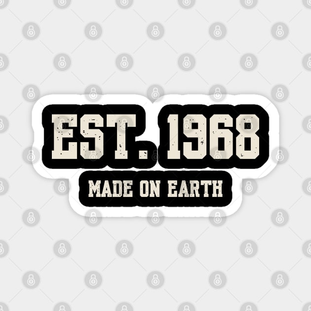 1968 Birthday Vintage Varsity Magnet by Stylecombinator