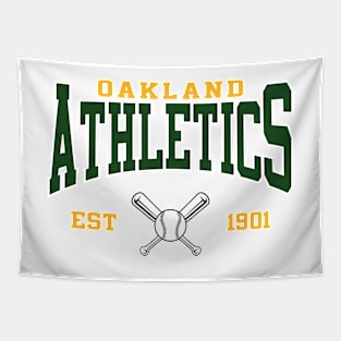 Retro Oakland Baseball Tapestry