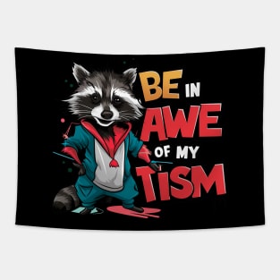 Be In Awe Of My Tism, Raccoon Graffiti Desain Tapestry