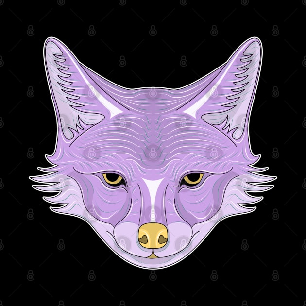 purple coyote face by dwalikur