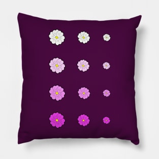 Pink Gradient Hand Drawn Flowers :) Pillow