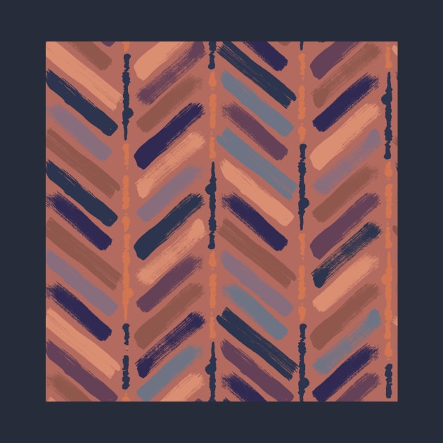 Brushstroke Herringbone-Sunset by Pamelandia