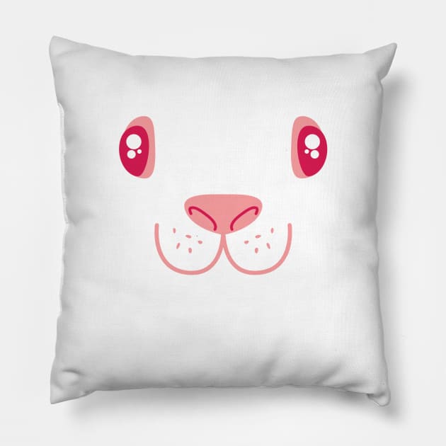 Cute Animal Face Bunny Rabbit Costume Pillow by FlashMac