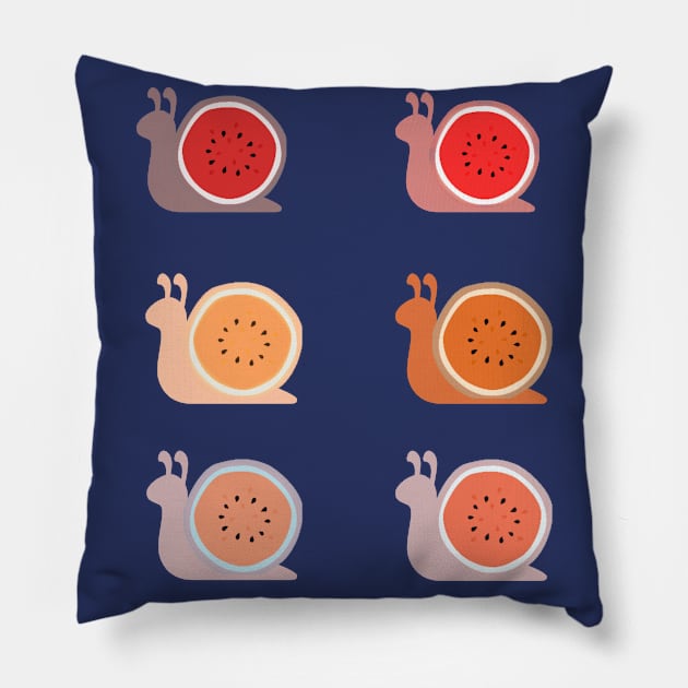 Cute Snail watermelon Pillow by sara99