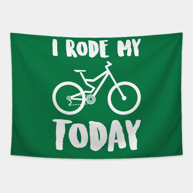 i rode my TRAIL BIKE today Tapestry by reigedesign