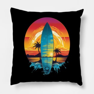 Summer Surfing In Hawaii Pillow