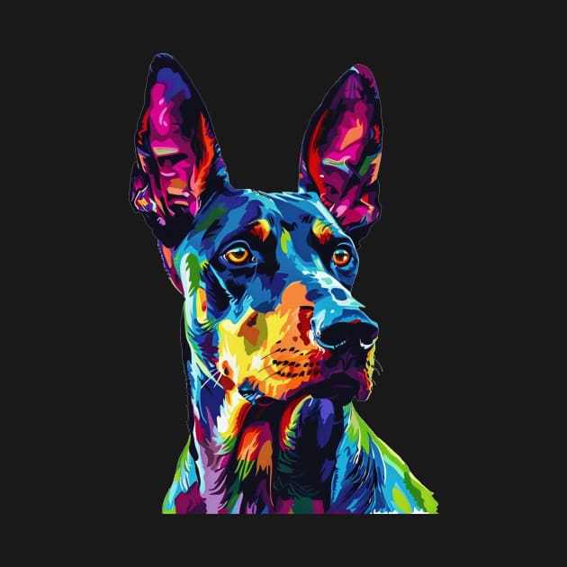 Doberman Colorfull Pop Art Design For Dog Onwer by karishmamakeia