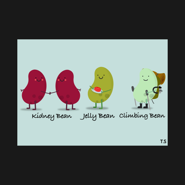 Bean Characters kidney, jelly and climbing  bean by MangoStudio