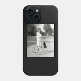 Girl Riding Tricycle, 1917. Vintage Photo Phone Case