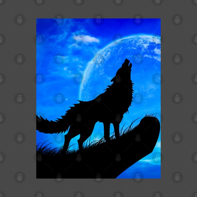 howling wolf by MzWhiskey Tit-tees