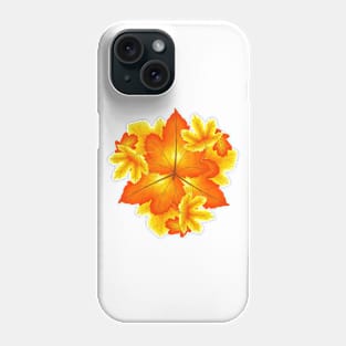 Autumn leaves mandala on white Phone Case