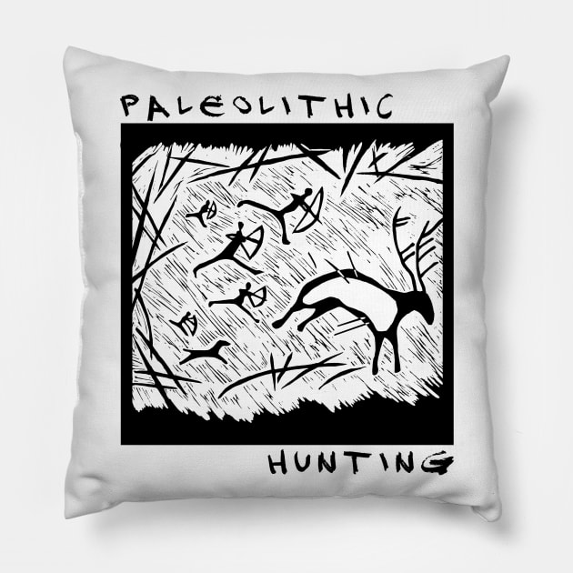 paleolithic hunting Pillow by VicaVeresk