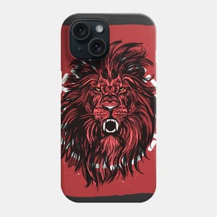 Lion portrait face mane illustration Phone Case