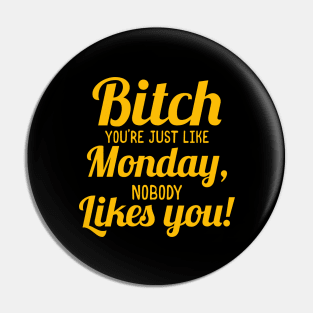 Bitch You're Just like Monday,nobody likes you Pin