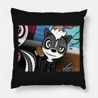 Melville the Guitarist Skunk (Variant 2) Pillow