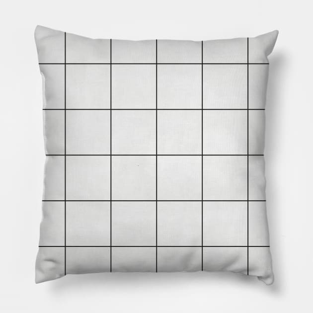 Large Grid Pattern - White Pillow by ZoltanRatko