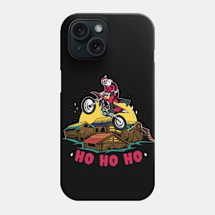 Motocross Santa Claus Making a Bike Jump Phone Case