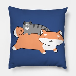 Blue Tabby and Shiba Pillow