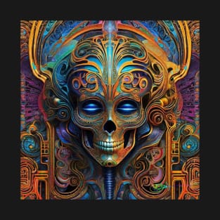 Cosmic Psychedelic Skull - Trippy Patterns 159 T-Shirt