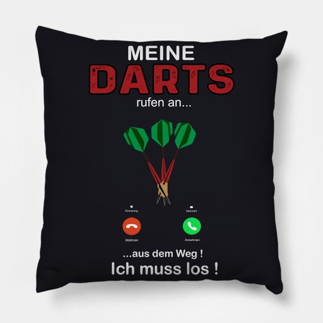 Darts Darts Funny Dart Player Gift Pillow by RRDESIGN