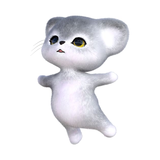 3d rendering of happy silver kitten by Carlosr1946