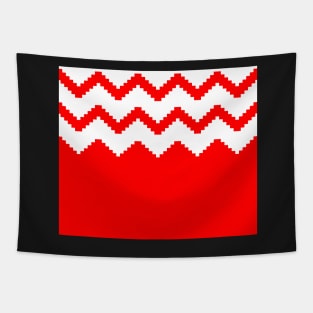 Zigzag geometric pattern - red and white. Tapestry