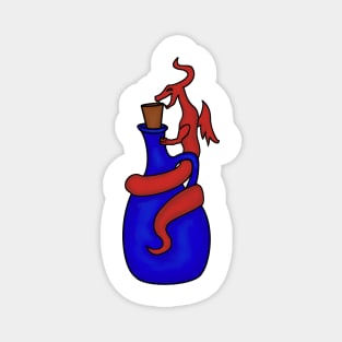 Red and Blue Potion Dragon Magnet